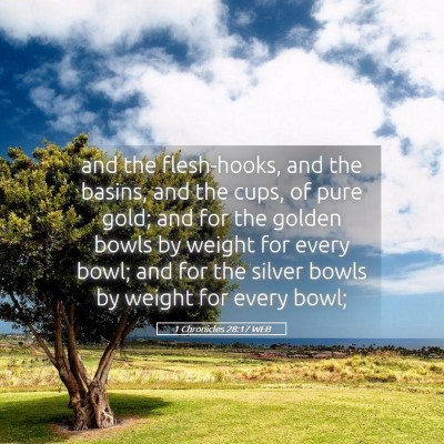 Picture 05 - 1 Chronicles 28:17 WEB - and the flesh-hooks, and the basins, and the - Bible Verse Picture