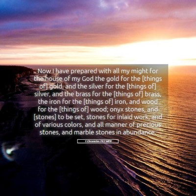 Picture 05 - 1 Chronicles 29:2 WEB - Now I have prepared with all my might for the - Bible Verse Picture