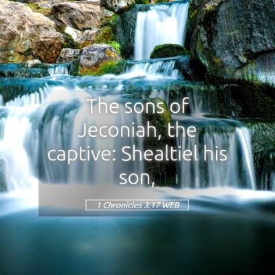 Picture 05 - 1 Chronicles 3:17 WEB - The sons of Jeconiah, the captive: Shealtiel his - Bible Verse Picture