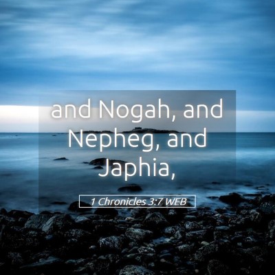Picture 05 - 1 Chronicles 3:7 WEB - and Nogah, and Nepheg, and - Bible Verse Picture