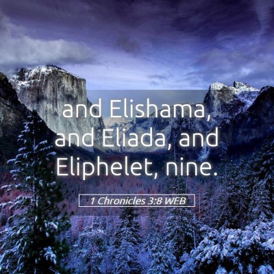 Picture 05 - 1 Chronicles 3:8 WEB - and Elishama, and Eliada, and Eliphelet, - Bible Verse Picture