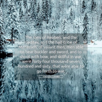 Picture 05 - 1 Chronicles 5:18 WEB - The sons of Reuben, and the Gadites, and the - Bible Verse Picture