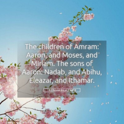 Picture 05 - 1 Chronicles 6:3 WEB - The children of Amram: Aaron, and Moses, and - Bible Verse Picture
