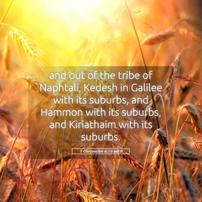 Picture 05 - 1 Chronicles 6:76 WEB - and out of the tribe of Naphtali, Kedesh in - Bible Verse Picture