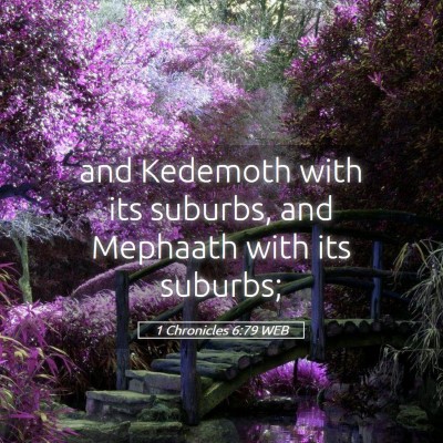 Picture 05 - 1 Chronicles 6:79 WEB - and Kedemoth with its suburbs, and Mephaath with - Bible Verse Picture