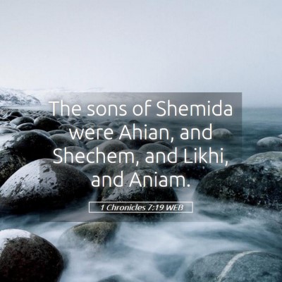 Picture 05 - 1 Chronicles 7:19 WEB - The sons of Shemida were Ahian, and Shechem, and - Bible Verse Picture