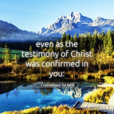 Picture 05 - 1 Corinthians 1:6 WEB - even as the testimony of Christ was confirmed in - Bible Verse Picture