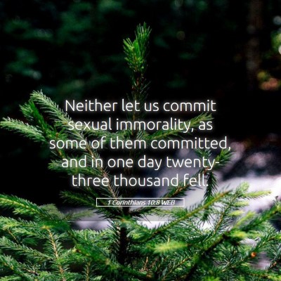 Picture 05 - 1 Corinthians 10:8 WEB - Neither let us commit sexual immorality, as some - Bible Verse Picture