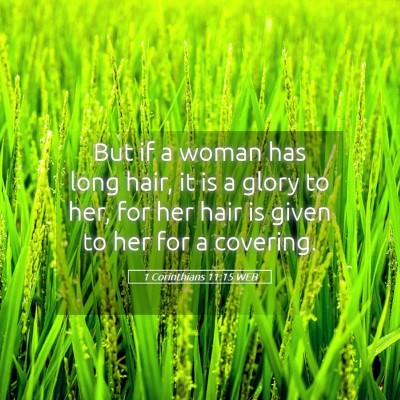 Picture 05 - 1 Corinthians 11:15 WEB - But if a woman has long hair, it is a glory to - Bible Verse Picture