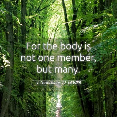 Picture 05 - 1 Corinthians 12:14 WEB - For the body is not one member, but - Bible Verse Picture
