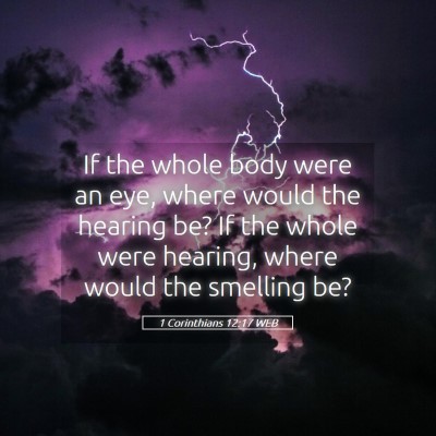 Picture 05 - 1 Corinthians 12:17 WEB - If the whole body were an eye, where would the - Bible Verse Picture