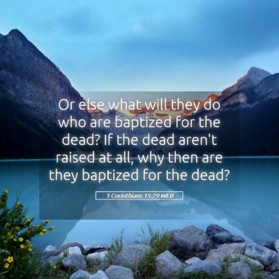 Picture 05 - 1 Corinthians 15:29 WEB - Or else what will they do who are baptized for - Bible Verse Picture