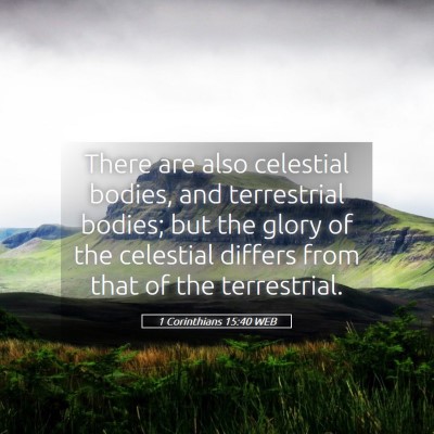 Picture 05 - 1 Corinthians 15:40 WEB - There are also celestial bodies, and terrestrial - Bible Verse Picture