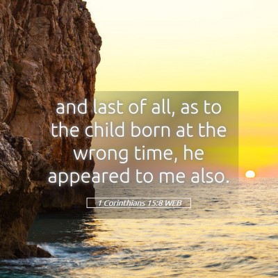 Picture 05 - 1 Corinthians 15:8 WEB - and last of all, as to the child born at the - Bible Verse Picture