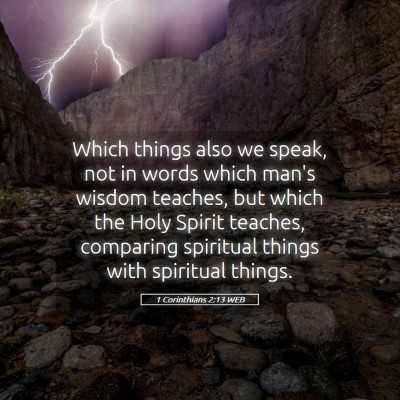 Picture 05 - 1 Corinthians 2:13 WEB - Which things also we speak, not in words which - Bible Verse Picture