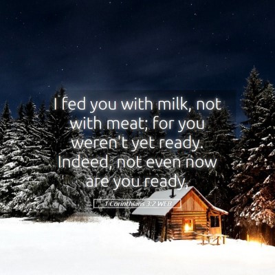 Picture 05 - 1 Corinthians 3:2 WEB - I fed you with milk, not with meat; for you - Bible Verse Picture