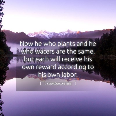 Picture 05 - 1 Corinthians 3:8 WEB - Now he who plants and he who waters are the same, - Bible Verse Picture