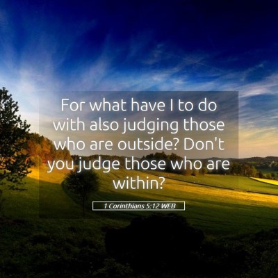 Picture 05 - 1 Corinthians 5:12 WEB - For what have I to do with also judging those who - Bible Verse Picture