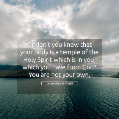 Picture 05 - 1 Corinthians 6:19 WEB - Or don't you know that your body is a temple of - Bible Verse Picture