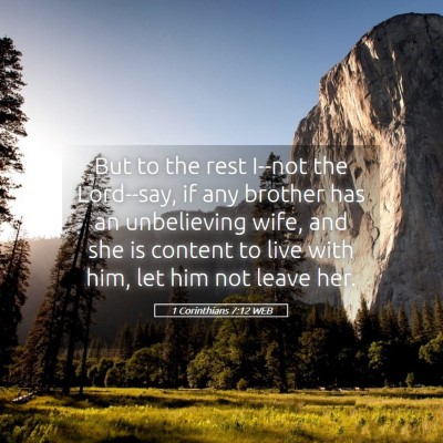 Picture 05 - 1 Corinthians 7:12 WEB - But to the rest I--not the Lord--say, if any - Bible Verse Picture
