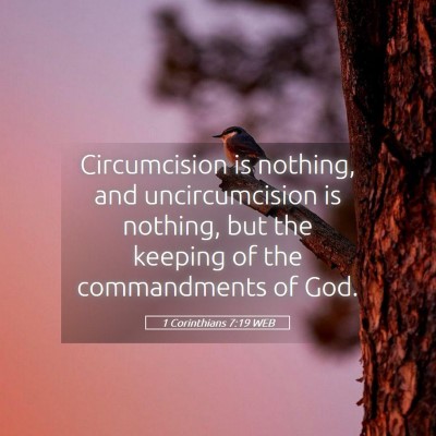Picture 05 - 1 Corinthians 7:19 WEB - Circumcision is nothing, and uncircumcision is - Bible Verse Picture