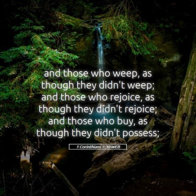 Picture 05 - 1 Corinthians 7:30 WEB - and those who weep, as though they didn't weep; - Bible Verse Picture