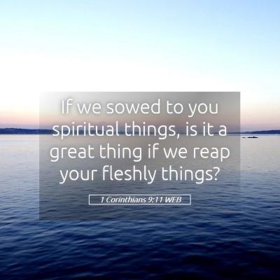 Picture 05 - 1 Corinthians 9:11 WEB - If we sowed to you spiritual things, is it a - Bible Verse Picture