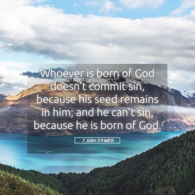 Picture 05 - 1 John 3:9 WEB - Whoever is born of God doesn't commit sin, - Bible Verse Picture