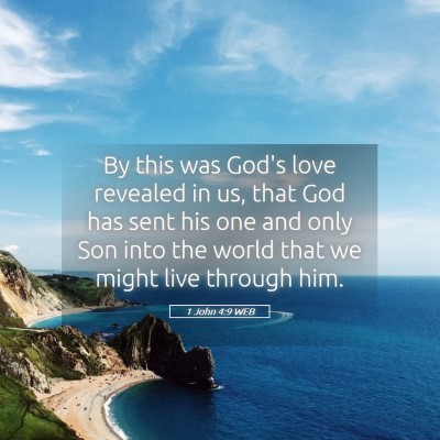 Picture 05 - 1 John 4:9 WEB - By this was God's love revealed in us, that God - Bible Verse Picture