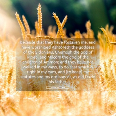 Picture 05 - 1 Kings 11:33 WEB - because that they have forsaken me, and have - Bible Verse Picture