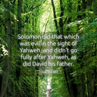 Picture 05 - 1 Kings 11:6 WEB - Solomon did that which was evil in the sight of - Bible Verse Picture
