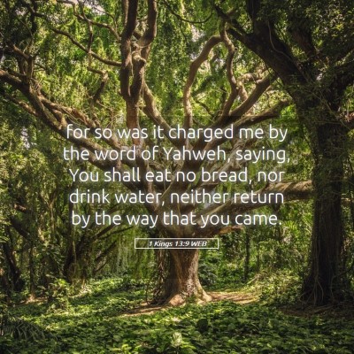 Picture 05 - 1 Kings 13:9 WEB - for so was it charged me by the word of Yahweh, - Bible Verse Picture