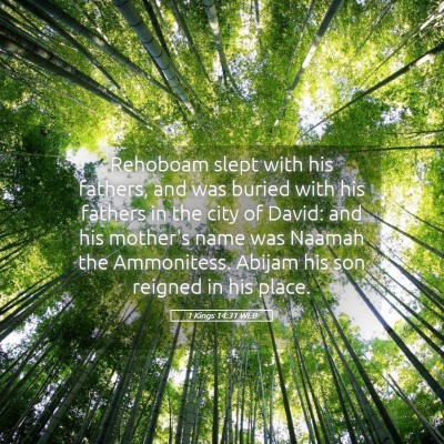 Picture 05 - 1 Kings 14:31 WEB - Rehoboam slept with his fathers, and was buried - Bible Verse Picture