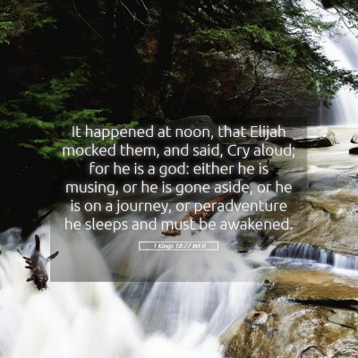 Picture 05 - 1 Kings 18:27 WEB - It happened at noon, that Elijah mocked them, and - Bible Verse Picture