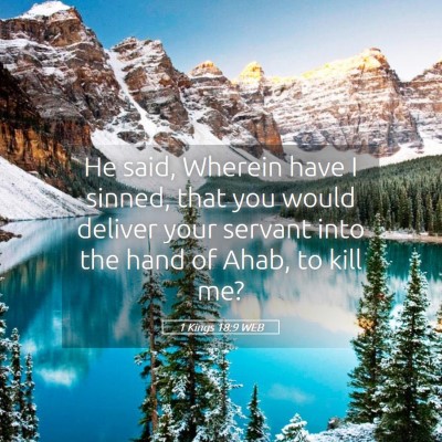 Picture 05 - 1 Kings 18:9 WEB - He said, Wherein have I sinned, that you would - Bible Verse Picture