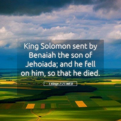 Picture 05 - 1 Kings 2:25 WEB - King Solomon sent by Benaiah the son of Jehoiada; - Bible Verse Picture