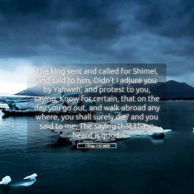 Picture 05 - 1 Kings 2:42 WEB - The king sent and called for Shimei, and said to - Bible Verse Picture