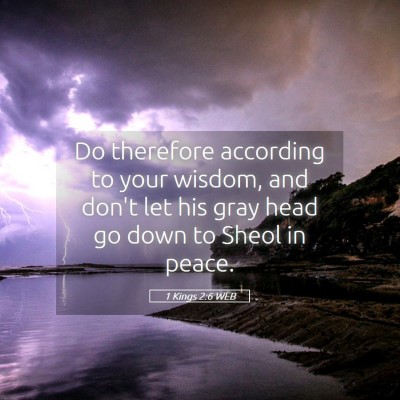 Picture 05 - 1 Kings 2:6 WEB - Do therefore according to your wisdom, and don't - Bible Verse Picture