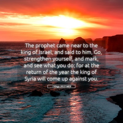 Picture 05 - 1 Kings 20:22 WEB - The prophet came near to the king of Israel, and - Bible Verse Picture