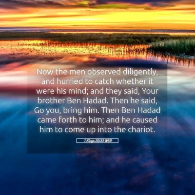 Picture 05 - 1 Kings 20:33 WEB - Now the men observed diligently, and hurried to - Bible Verse Picture