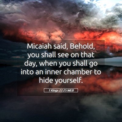 Picture 05 - 1 Kings 22:25 WEB - Micaiah said, Behold, you shall see on that day, - Bible Verse Picture
