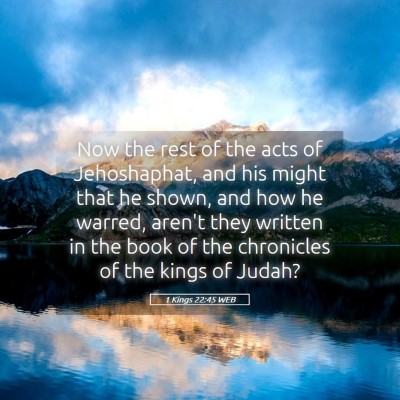 Picture 05 - 1 Kings 22:45 WEB - Now the rest of the acts of Jehoshaphat, and his - Bible Verse Picture