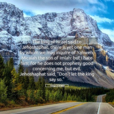 Picture 05 - 1 Kings 22:8 WEB - The king of Israel said to Jehoshaphat, there is - Bible Verse Picture