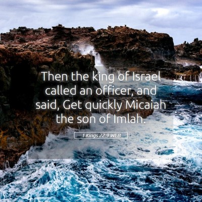 Picture 05 - 1 Kings 22:9 WEB - Then the king of Israel called an officer, and - Bible Verse Picture