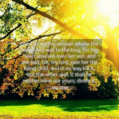 Picture 05 - 1 Kings 3:26 WEB - Then spoke the woman whose the living child was - Bible Verse Picture