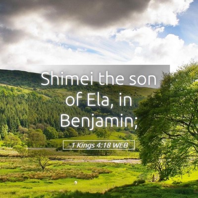 Picture 05 - 1 Kings 4:18 WEB - Shimei the son of Ela, in - Bible Verse Picture