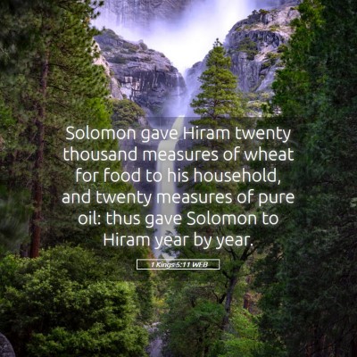 Picture 05 - 1 Kings 5:11 WEB - Solomon gave Hiram twenty thousand measures of - Bible Verse Picture