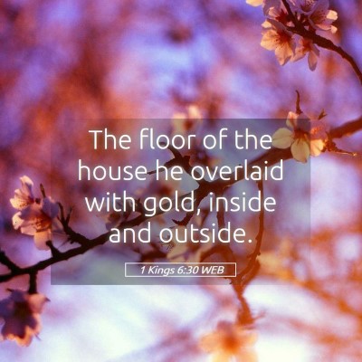 Picture 05 - 1 Kings 6:30 WEB - The floor of the house he overlaid with gold, - Bible Verse Picture