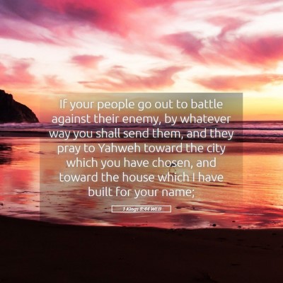 Picture 05 - 1 Kings 8:44 WEB - If your people go out to battle against their - Bible Verse Picture