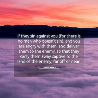Picture 05 - 1 Kings 8:46 WEB - If they sin against you (for there is no man who - Bible Verse Picture